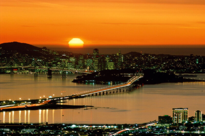 San Francisco Skyline — Orange, Dramatic, Sunset