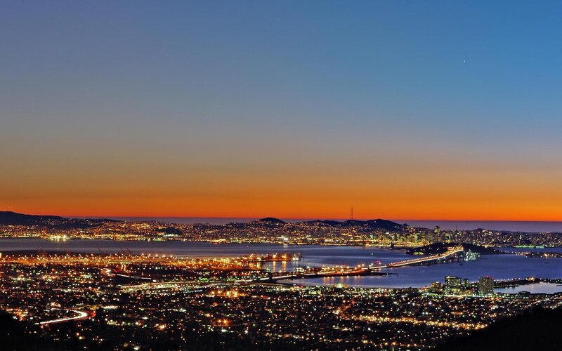 San Francisco Skyline — Orange, Serene, Sunset