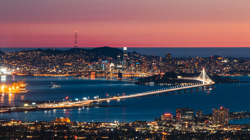 San Francisco Skyline — Pink, Dramatic