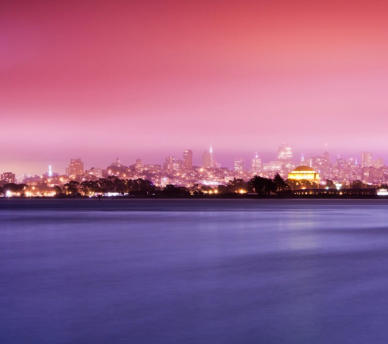 San Francisco Skyline — Pink, Serene, Sunset
