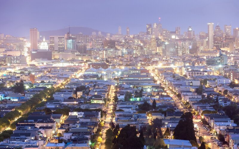 San Francisco Skyline — Purple, Calm