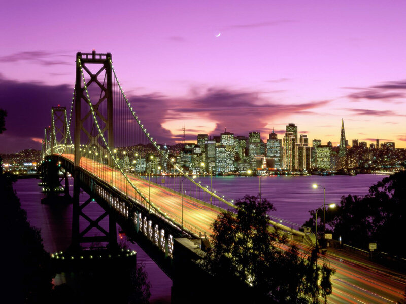 San Francisco Skyline — Purple, Dramatic, Night