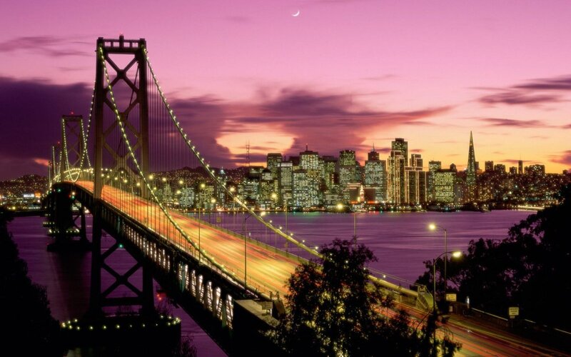 San Francisco Skyline — Purple, Dramatic, Sunset, Photograph