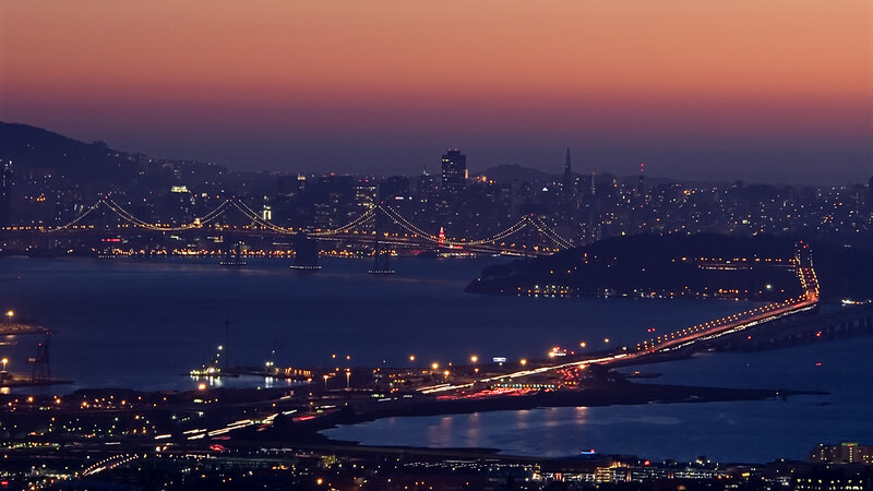 San Francisco Skyline — Purple, Serene, Sunset