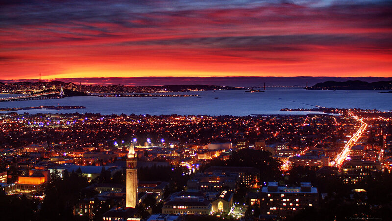 San Francisco Skyline — Red
