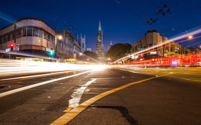 San Francisco street at night