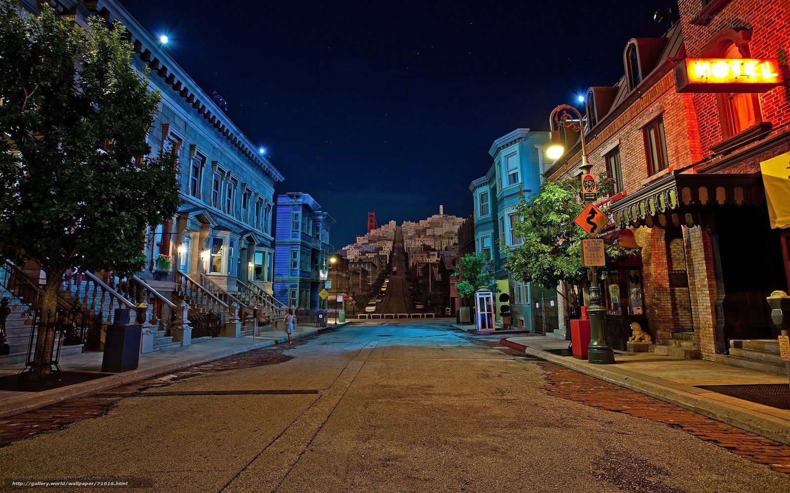 San Francisco street at night