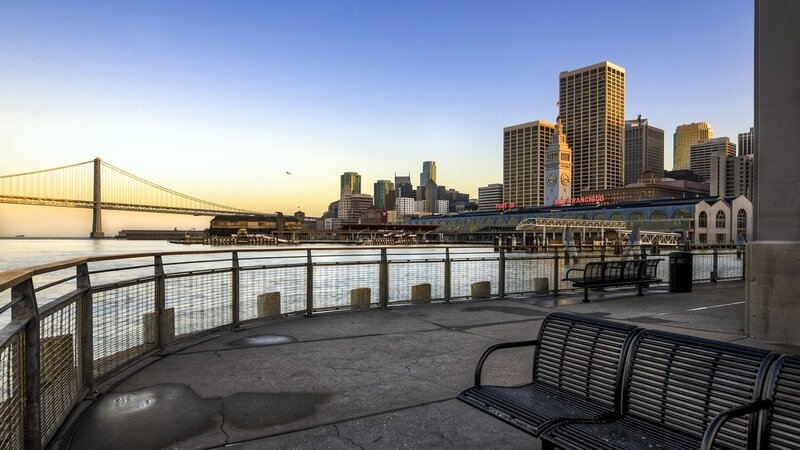 San Francisco waterfront at dawn
