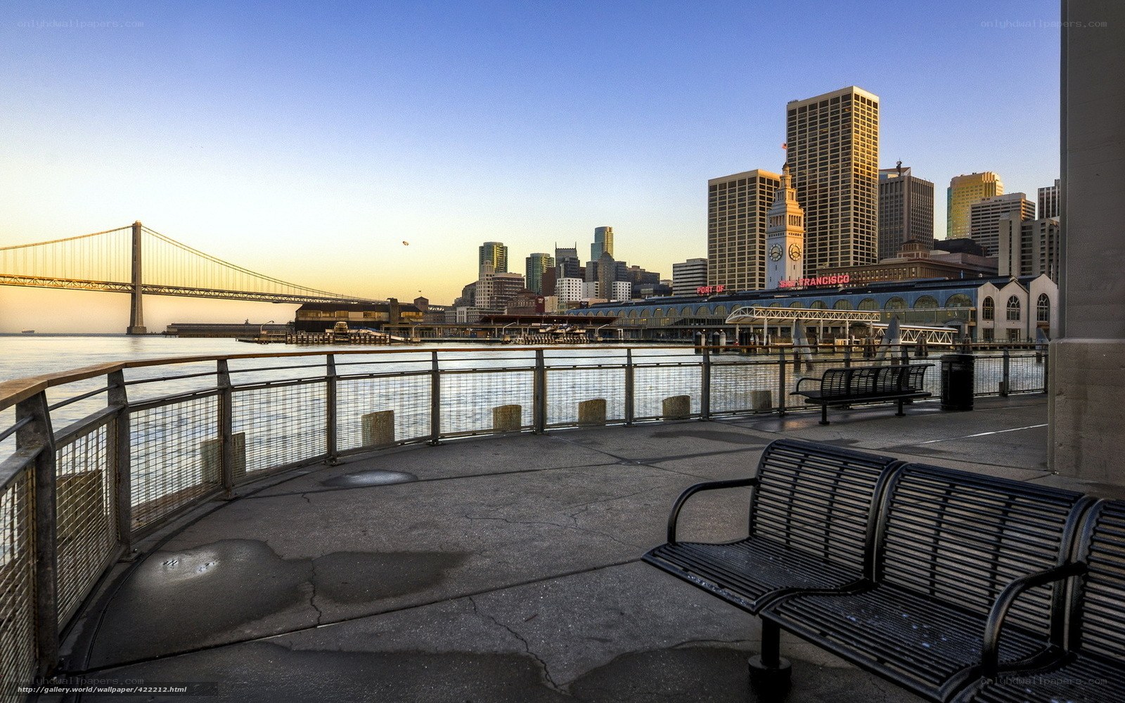 San Francisco waterfront at dawn