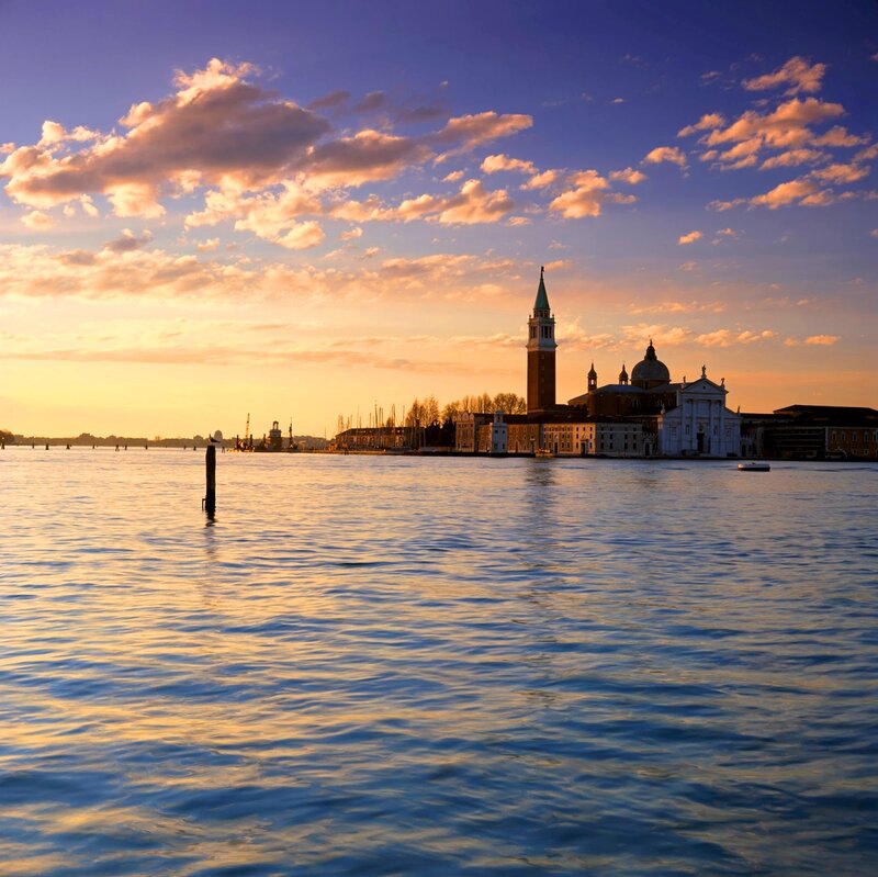 San Giorgio Maggiore Church — Blue, Serene, Sunset, Photograph