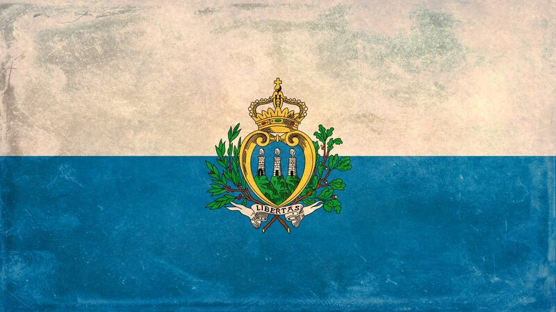 San Marino flag with coat of arms