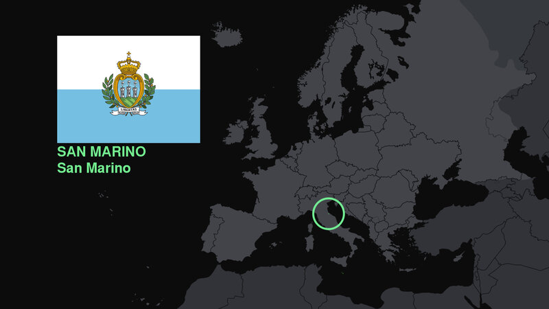 San Marino on a map