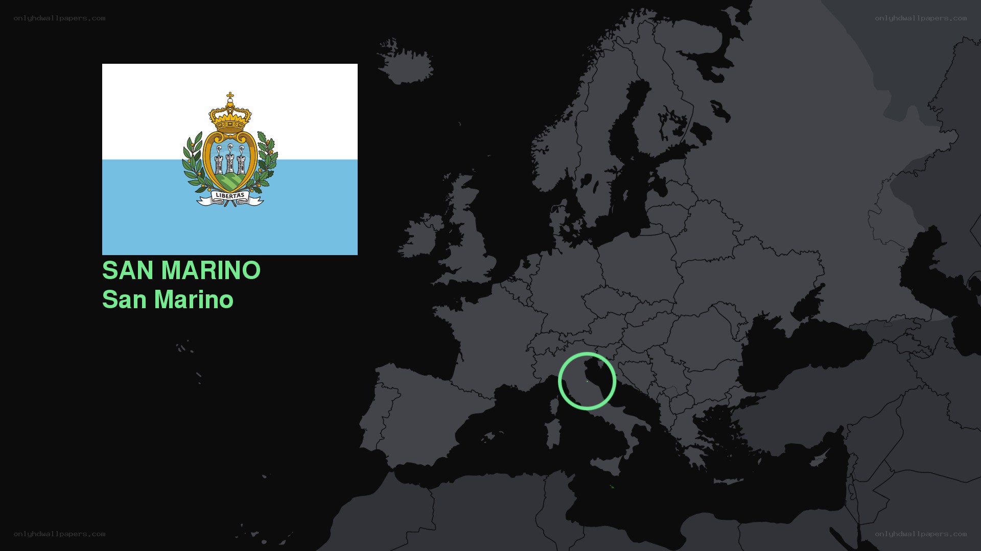 San Marino on a map