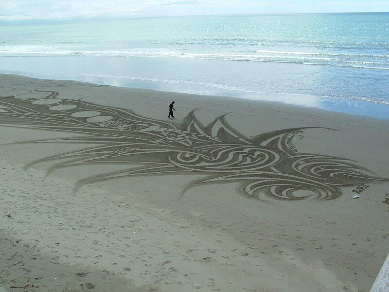 Sand art on the beach
