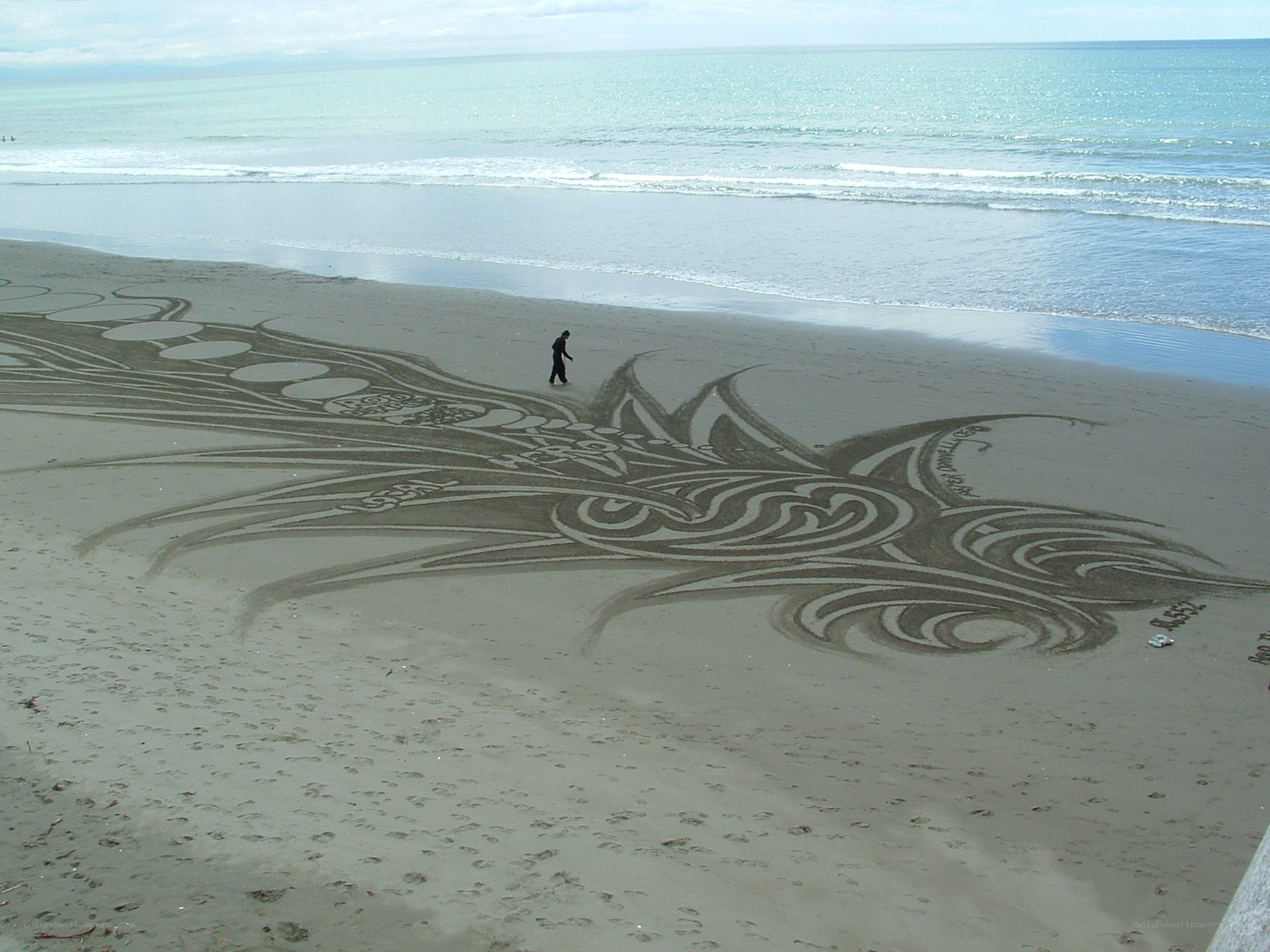 Sand art on the beach
