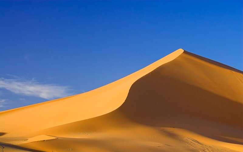Sand Dune under Blue Sky — Serene, Afternoon
