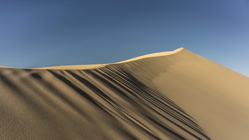 Sand Dune under Blue Sky — Serene, Morning
