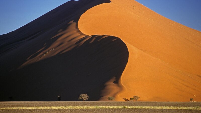 Sand dune with dramatic shadows