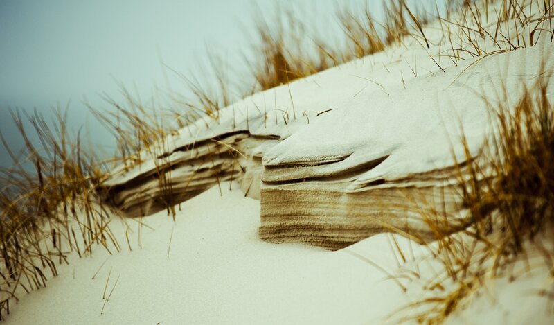 Sand Dune with Grass — White