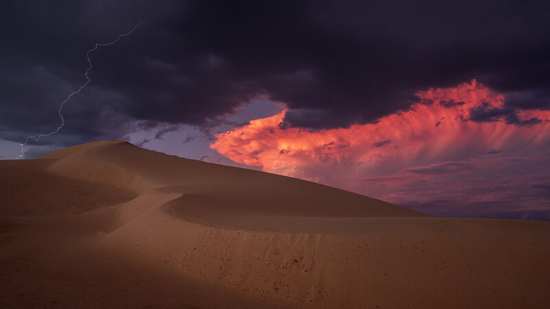 Sand Dune with Lightning