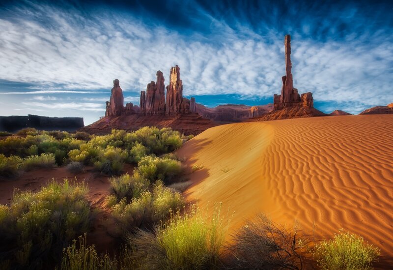 Sand Dune with Rock Formations