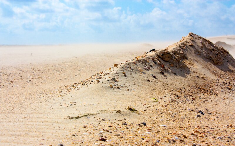sand dune with wind-blown sand