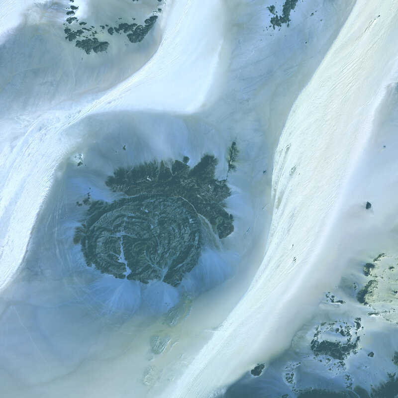 sand dunes and mountain peak
