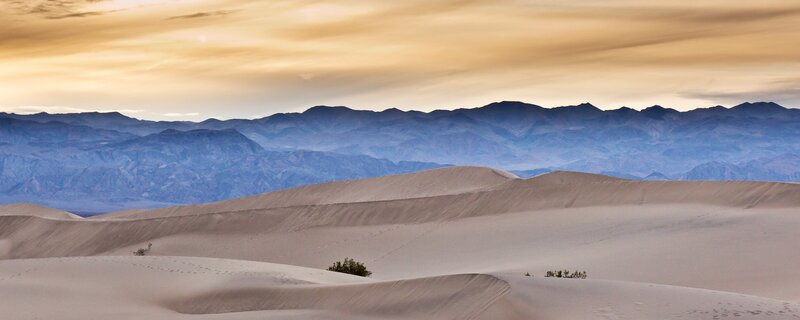 Sand Dunes and Mountains — Beige, Serene, Sunset