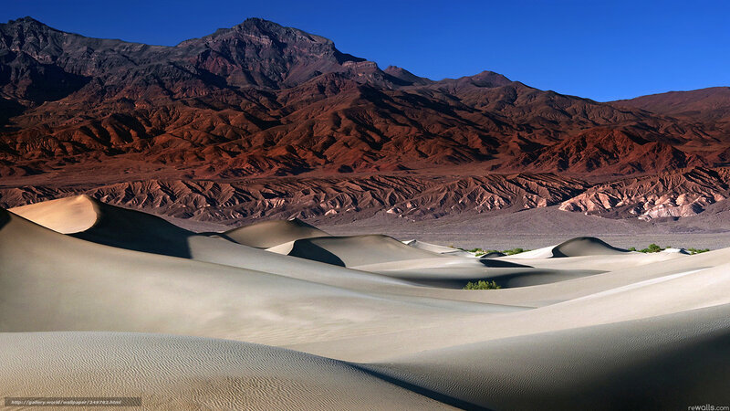 Sand Dunes and Mountains — Blue, Serene, Afternoon