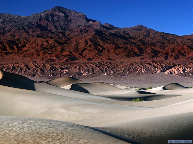 Sand Dunes and Mountains — Blue, Serene