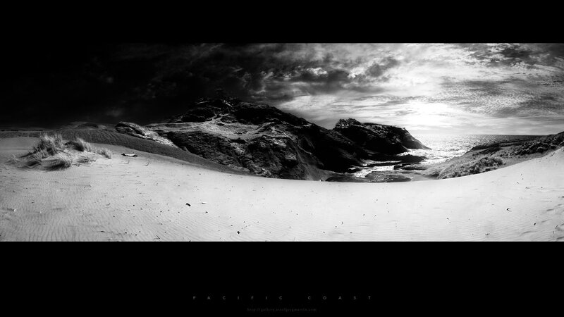 Sand Dunes and Rocky Coast — Black
