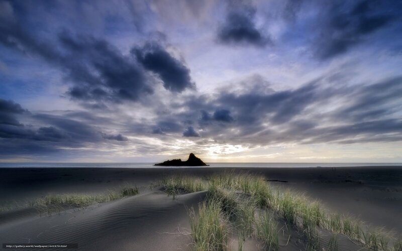 Sand Dunes at Beach — Blue, Dramatic, Sunrise