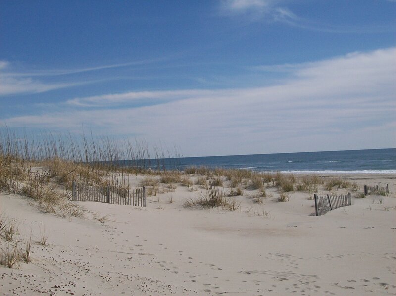 Sand Dunes at Beach — Blue, Serene