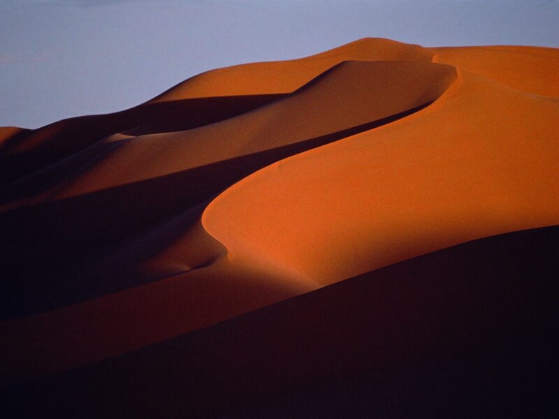 Sand Dunes at Dusk — Orange