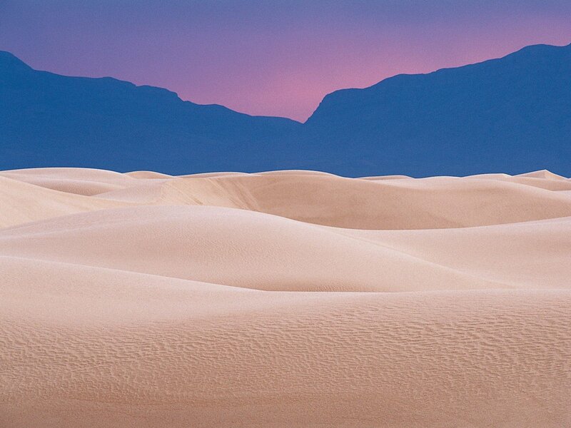 Sand Dunes at Dusk — Pink, Serene, Sunset