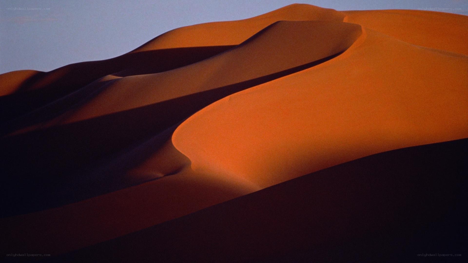 Sand dunes at sunset