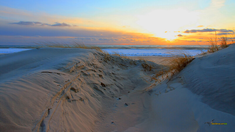 Sand Dunes at Sunset — Blue, Serene