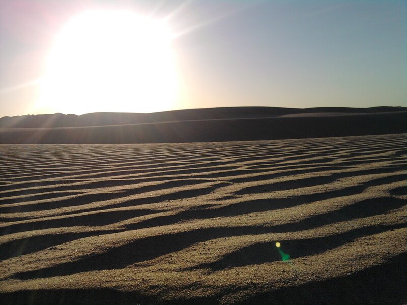Sand Dunes at Sunset — Brown, Serene, Photograph