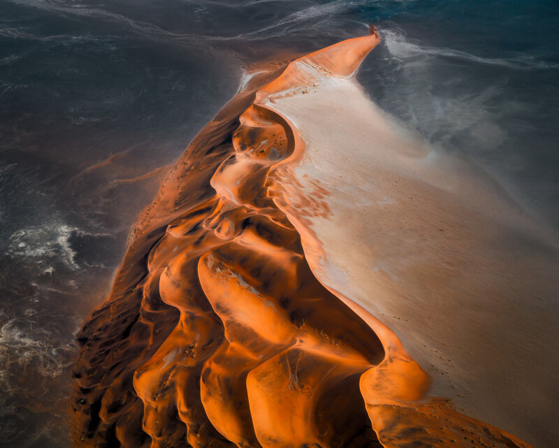 Sand Dunes at Sunset — Orange, Dramatic, Photograph, Desert