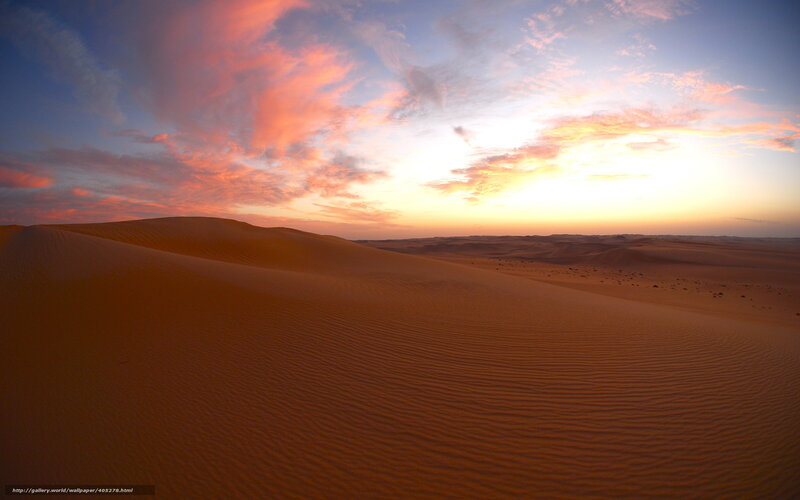 Sand Dunes at Sunset — Orange, Serene, Photograph, Sky, Clouds, Desert