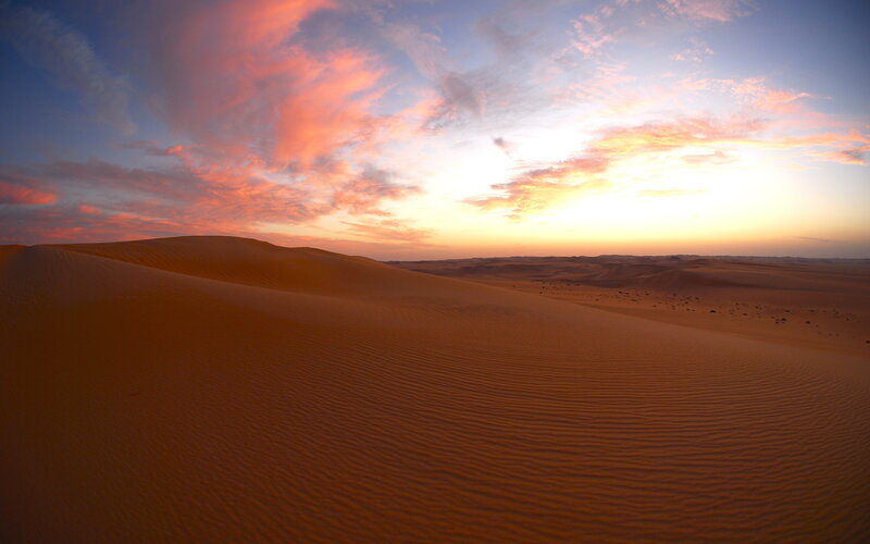 Sand Dunes at Sunset — Orange, Serene, Photograph, Sky, Clouds