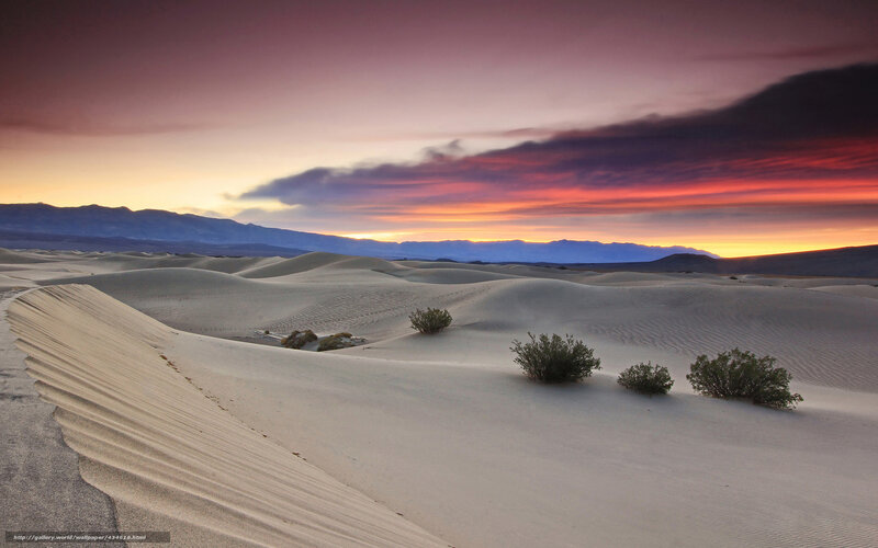 Sand Dunes at Sunset — Purple, Dramatic, Photograph, Mountains