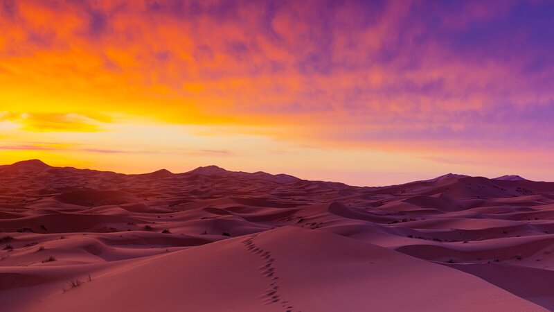 Sand Dunes at Sunset — Purple, Dramatic