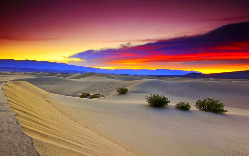 Sand Dunes at Sunset — Purple