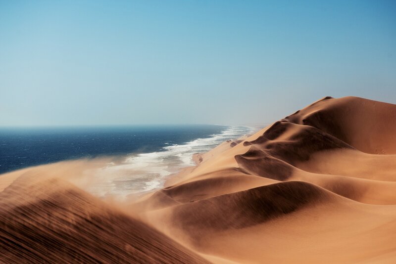 Sand Dunes by Ocean — Brown, Serene, Afternoon
