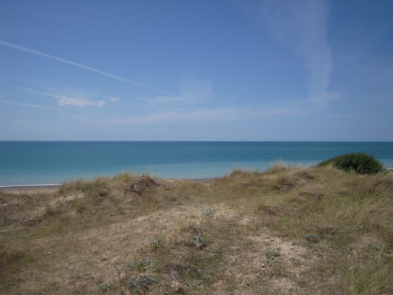 Sand Dunes by the Sea — Blue, Serene, Afternoon, Photograph, Sky