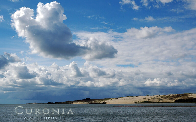 Sand Dunes by Water — Blue, Dramatic
