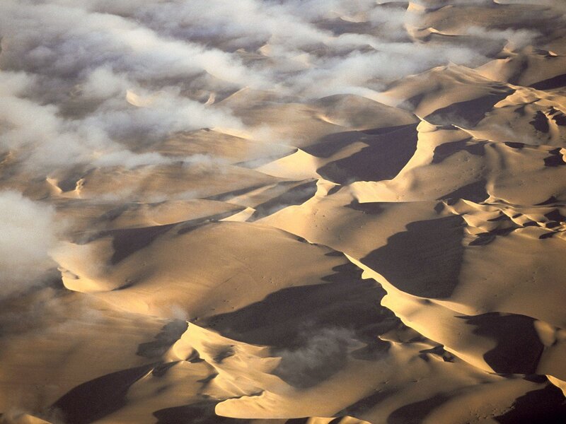 Sand Dunes from Above — Brown, Dramatic, Sunrise