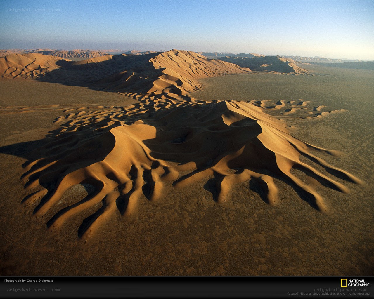 Sand dunes in a desert