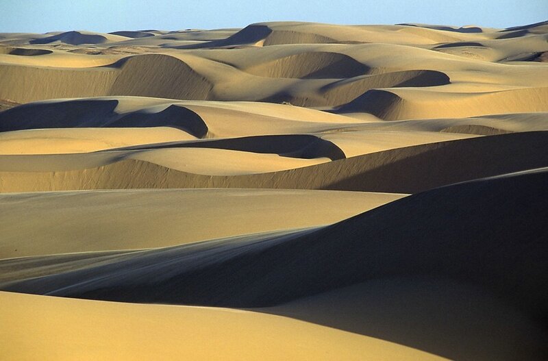Sand dunes in a desert